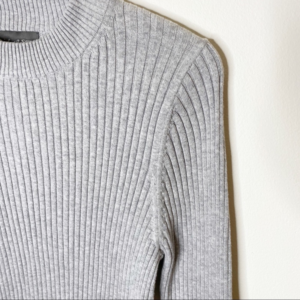 Michael Stars Gray Ribbed Crew Neck Sweater - Picture 5 of 9